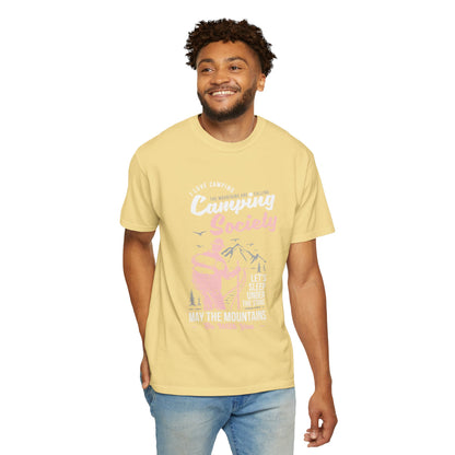 Funny Camping Society I Love Camping Enthusiastic Traveler Sarcastic Adventure Birds In The Mountains Unisex Heavy Cotton T-Shirt