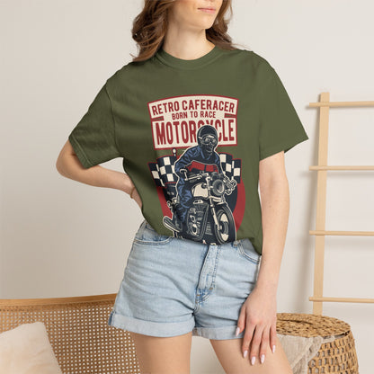Retro Caferacer Vintage King Of The Road Classic Tee Bike Speed Racing Enthusiast Unisex Heavy Cotton T-Shirt