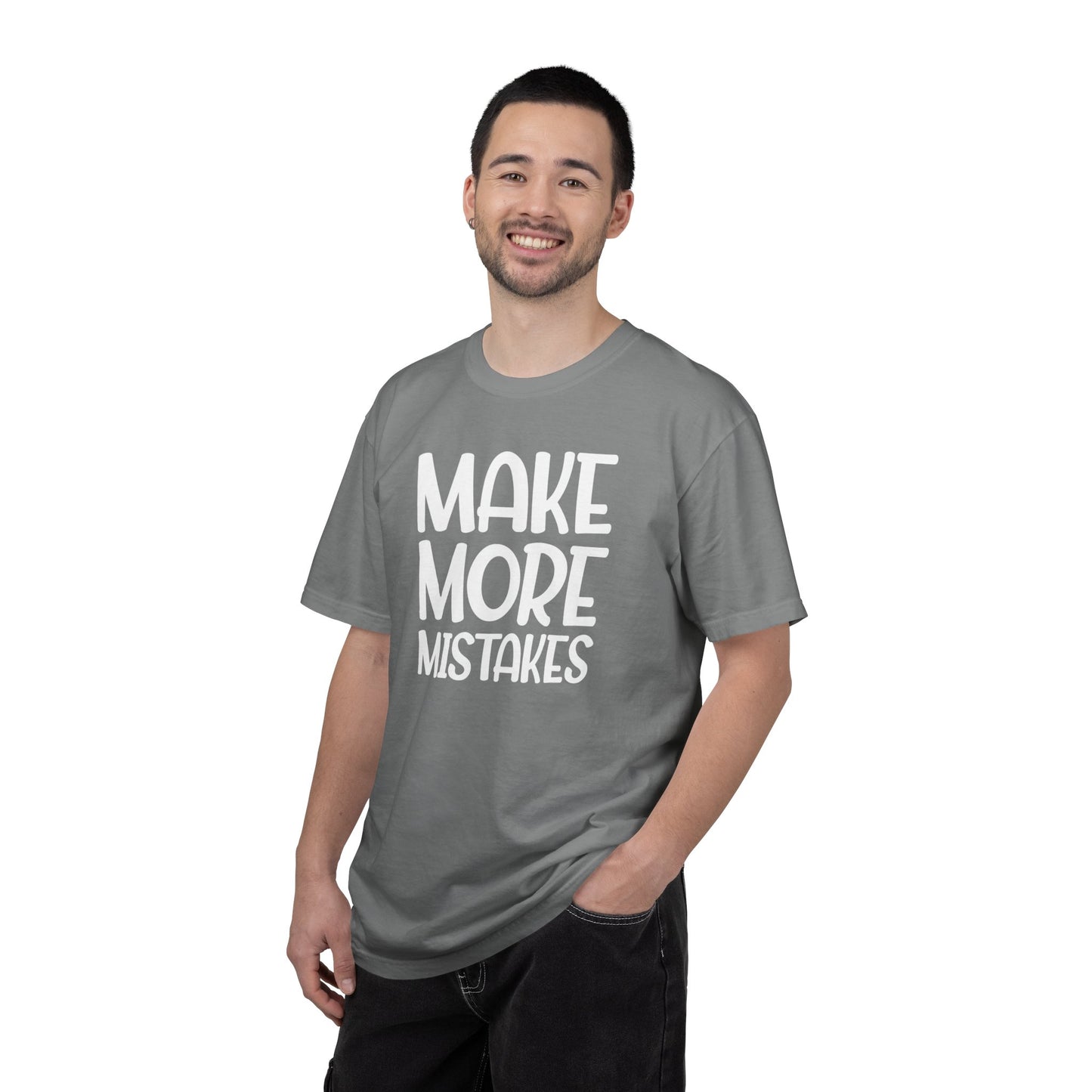 Make More Mistakes Trendy Tee Learning Journey Empowerment Creative Passionate Hard Work Keep Trying Unisex Heavy Cotton T-Shirt