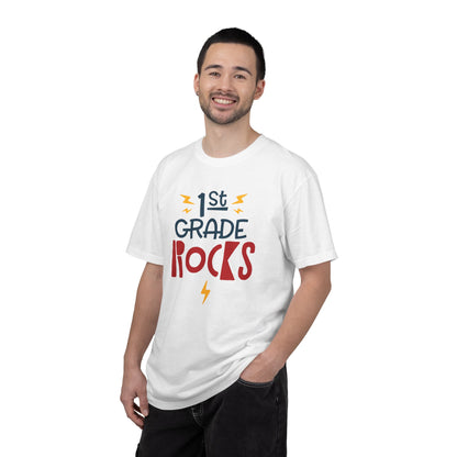 Funny 1st Grade Romeo Learning Legend Super Scholar Junior Geniuses Science Star Student’s Day Unisex Heavy Cotton T-Shirt
