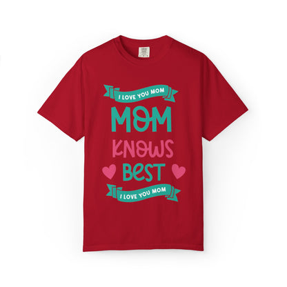 Mom Knows Best Strong Motherhood Heartfelt Guidance Tee Nurturing Knowledge Unisex Heavy Cotton T-Shirt