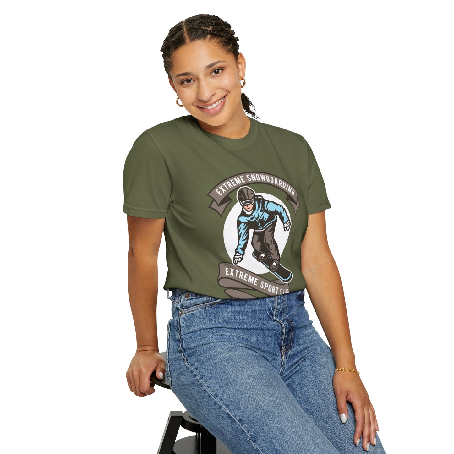 Extreme Snowboarding Sports Club Holly Jolly Winter Tee Wonderland Unisex Heavy Cotton T-Shirt