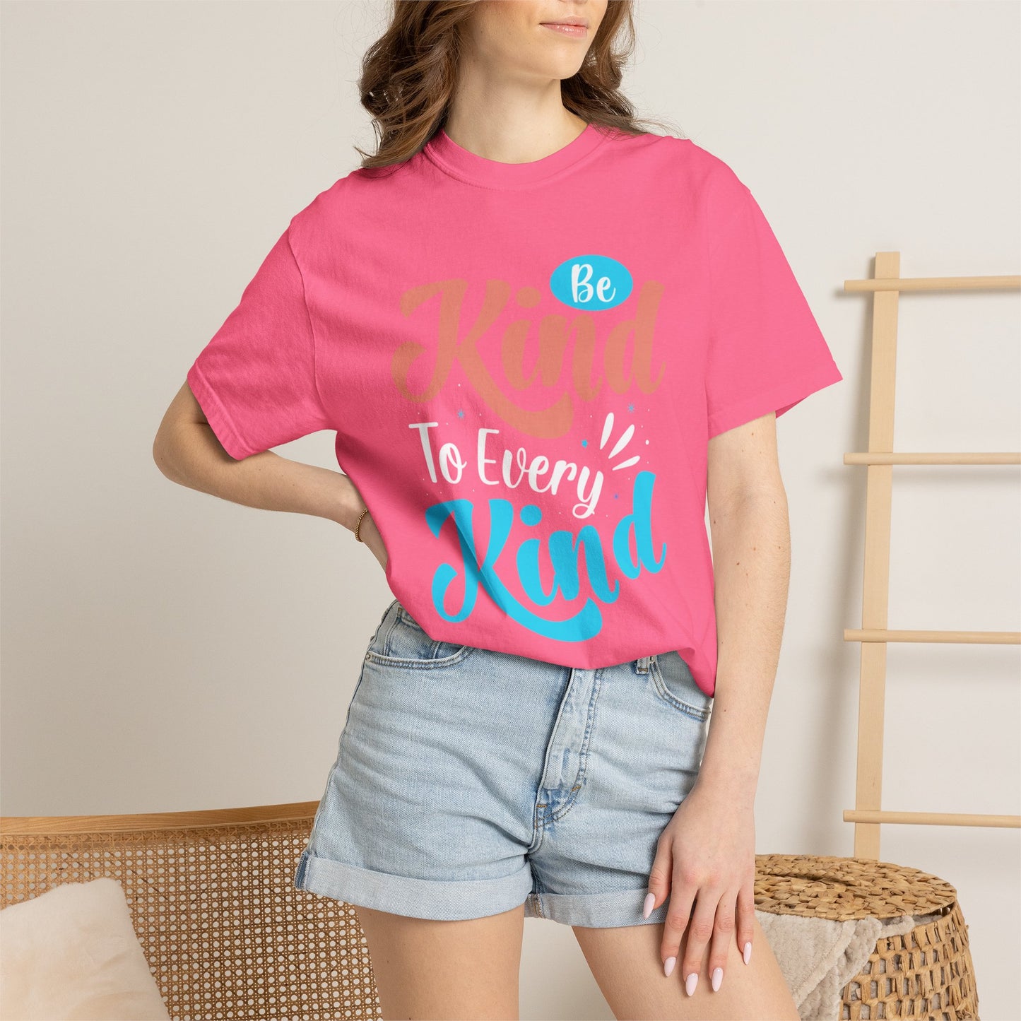 Motivational Be Kind To Every Kind Positive Affirmation Tee Heartfelt Advice Inspirational Words Unisex Heavy Cotton T-Shirt
