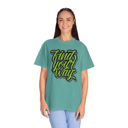 Find Your Way Direction Guidance Tee Exploration Adventure Destination Unisex Heavy Cotton T-Shirt