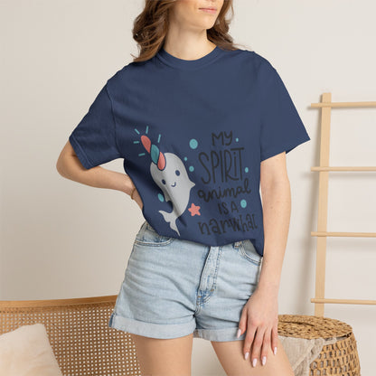 My Spirit Animal Is a Narwhal Unicorn Of The Sea Tusk Tee Inuit Culture Migration Unisex Heavy Cotton T-Shirt