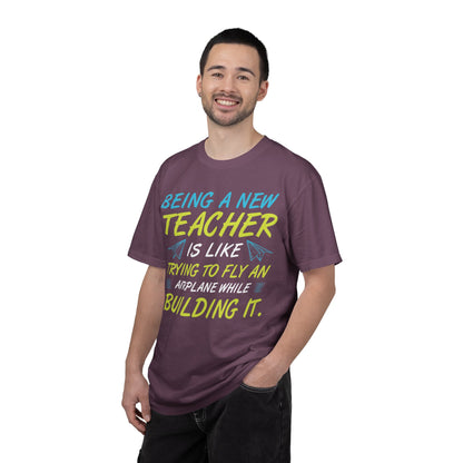 Exciting Being A New Teacher Is Like Trying To Fly An Airplane Professional Development Role Model Unisex Heavy Cotton T-Shirt