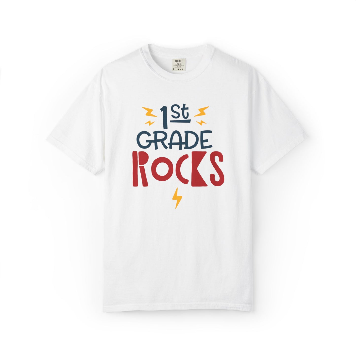 Funny 1st Grade Romeo Learning Legend Super Scholar Junior Geniuses Science Star Student’s Day Unisex Heavy Cotton T-Shirt