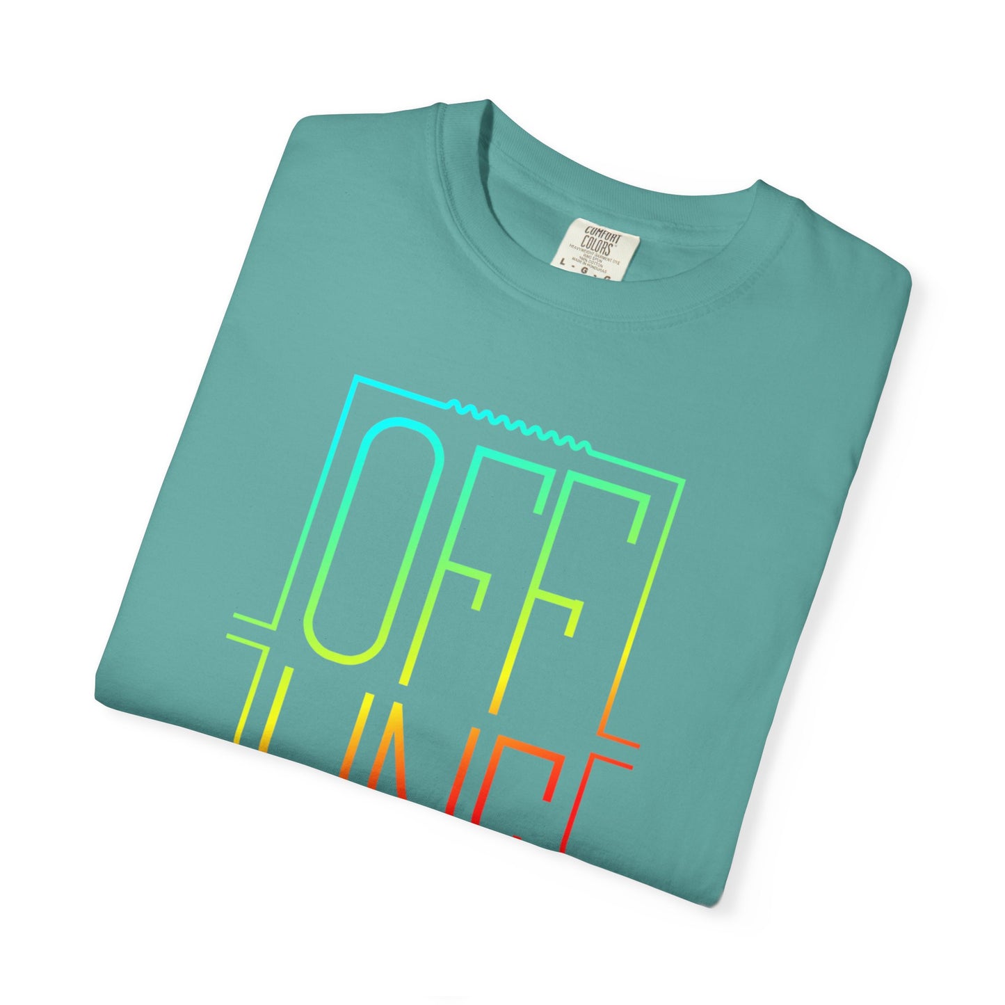 Offline Graphic T-Shirt — Retro Neon Text Tee