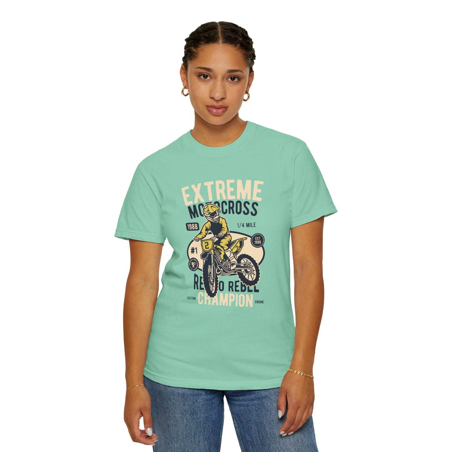 Extreme Champion Epic Trail Exploration Tee Thrill-Seeking Stunt Mastery Downhill Rush Unisex Heavy Cotton T-Shirt