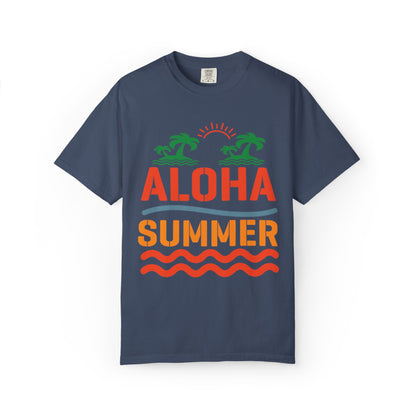 Exciting Aloha Summer Sunshine Beach Days White Sand Summer Camp Vacation Mode Sunny Days Unisex Heavy Cotton T-Shirt