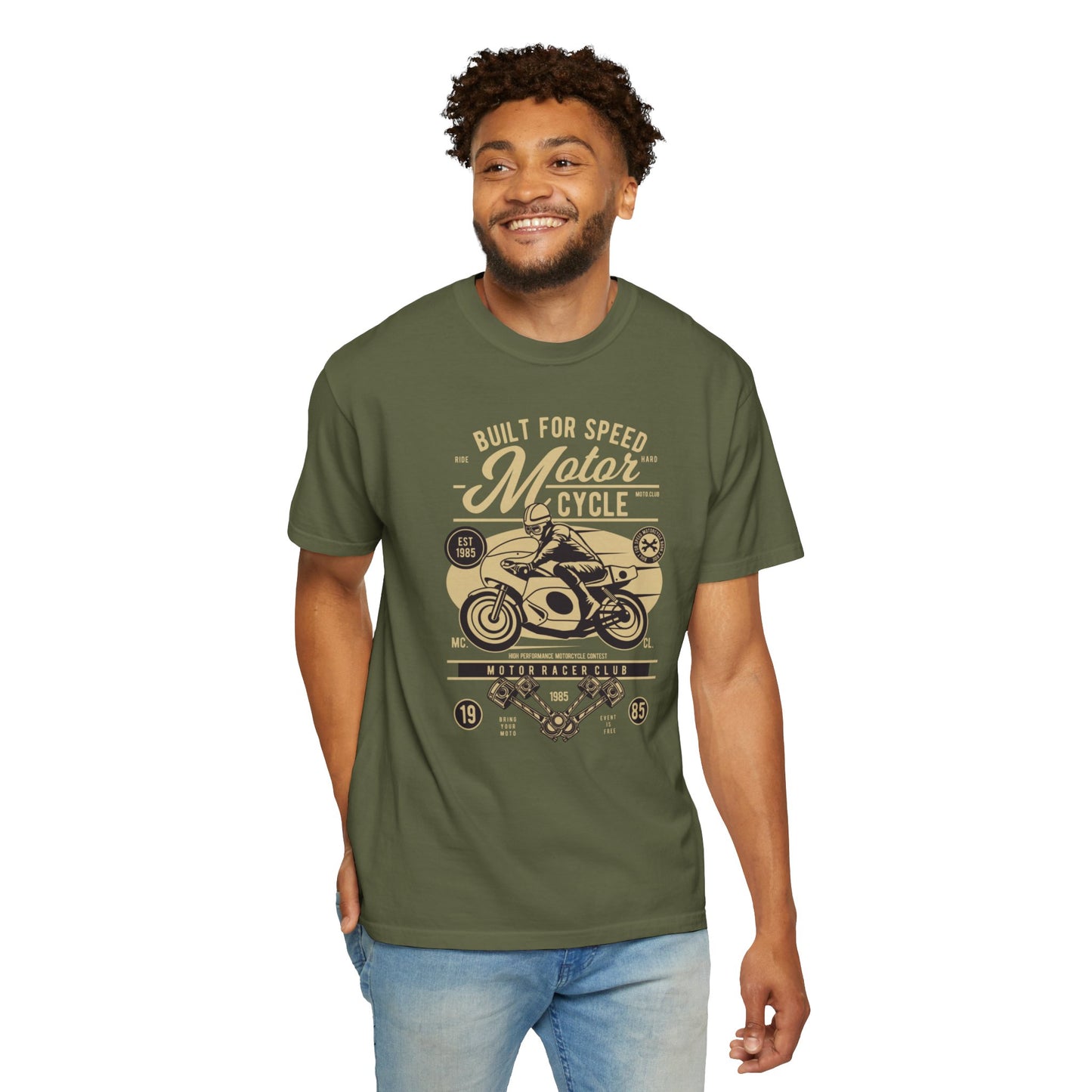 Built For Speed Motorcycle Custom Engine Club Motorbike Lovers Trendy Tee High-speed Rider Adventure Racer Unisex Heavy Cotton T-Shirt