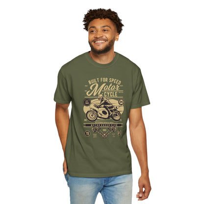 Built For Speed Motorcycle Custom Engine Club Motorbike Lovers Trendy Tee High-speed Rider Adventure Racer Unisex Heavy Cotton T-Shirt