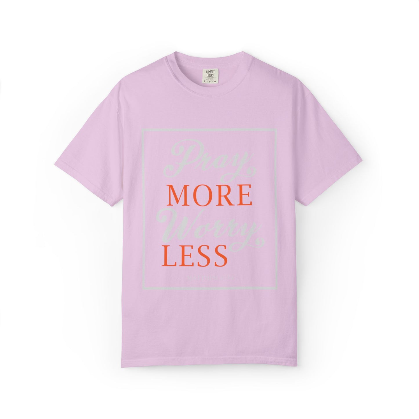 Pray More Worry Less Heavenly Feather White God’s Creation Eternity Tee Purest Being Cross Symbol Unisex Heavy Cotton T-Shirt