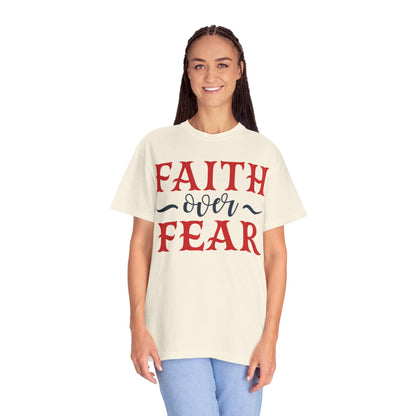 Faith Over Fear Stop Wishing Start Doing Action Goal Setting Modern Tee Achievement Self-Improvement Unisex Heavy Cotton T-Shirt