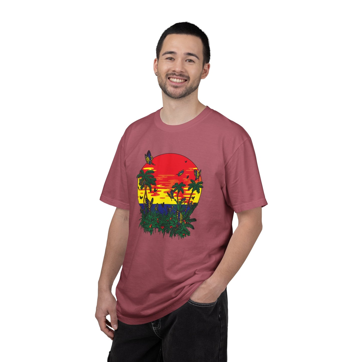 Palm Trees Island Summer Trendy Tee Sunshine Days Ice Cream Summer Camp Beachcombing Anchor Unisex Heavy Cotton T-Shirt