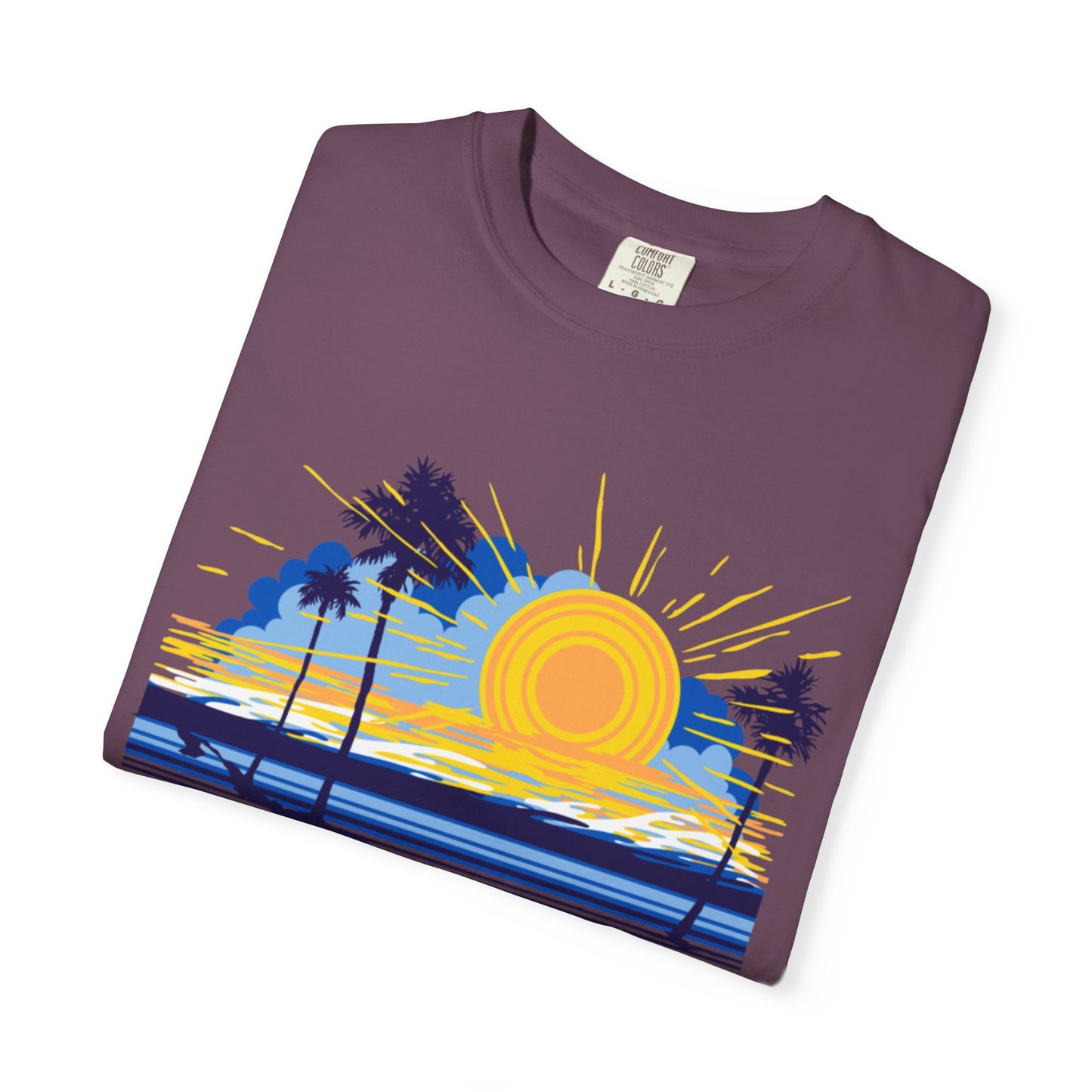 Sunset And Beach Summer Trendy Tee Sunshine Days Ice Cream Summer Camp Beachcombing Anchor Unisex Heavy Cotton T-Shirt