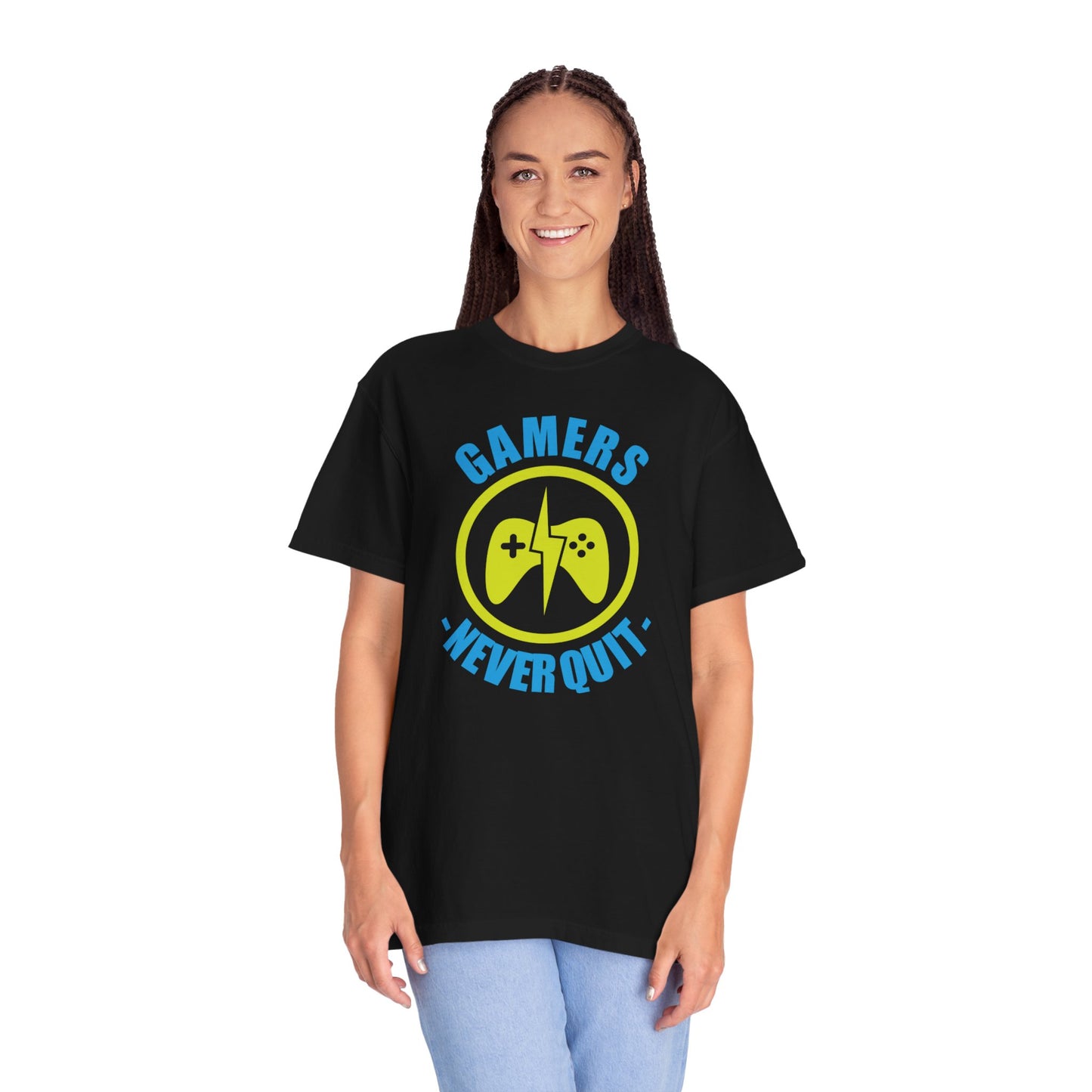 Inspirational Gamers Never Quit Virtual Immortality Forever A Gamer Immortalized In Pixels Unisex Heavy Cotton T-Shirt