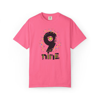 9 Nine Number Flowers Heartwarming Lovely Trendy Tee Sweet Charismatic Beautiful Fragrance Rose Unisex Heavy Cotton T-Shirt
