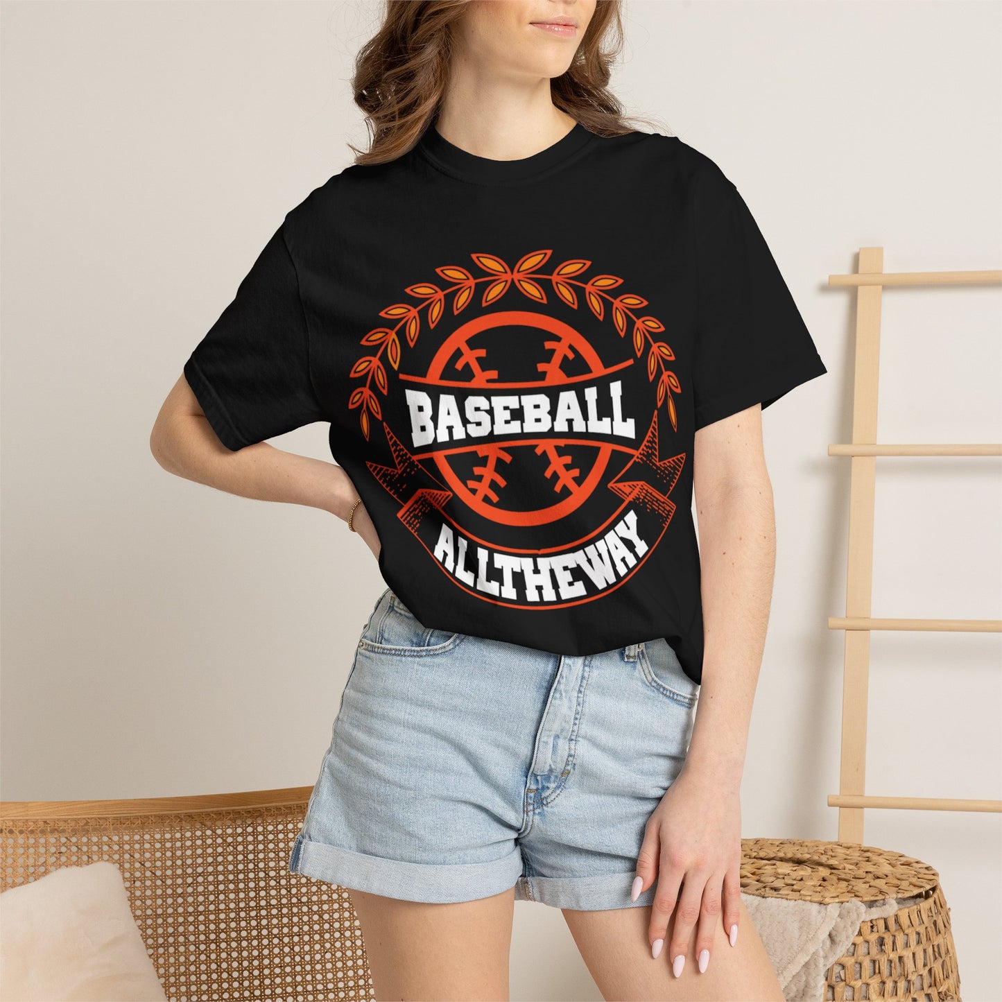 Funny Baseball All The Way Athletic Sarcastic Enthusiasm Pitcher Fastball Sports Loyalty  Unisex Heavy Cotton T-Shirt