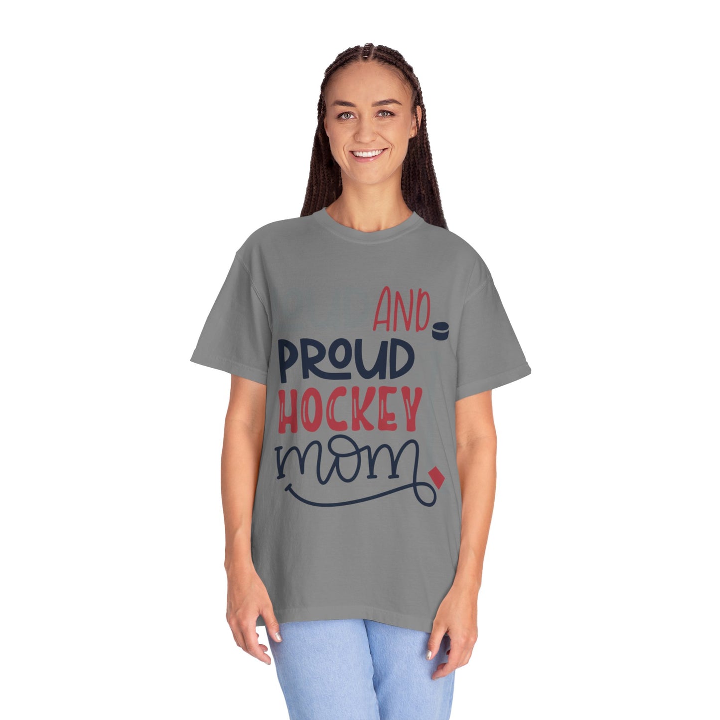 Loud & Proud Hockey Mom Power Play Cheering Stickhandling Sports Tee Legend Unisex Heavy Cotton T-Shirt