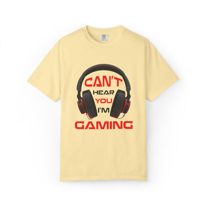Can’t Hear You I’M Gaming Funny Trendy Tee Cool Gamer Headphones Pro Video Games Lover Game Focused Unisex Heavy Cotton T-Shirt