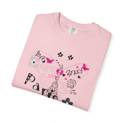 Paris Love Honeymoon Spots Candlelit Dinners Couples’ Tee Retreats Paris Fashion Unisex Heavy Cotton T-Shirt