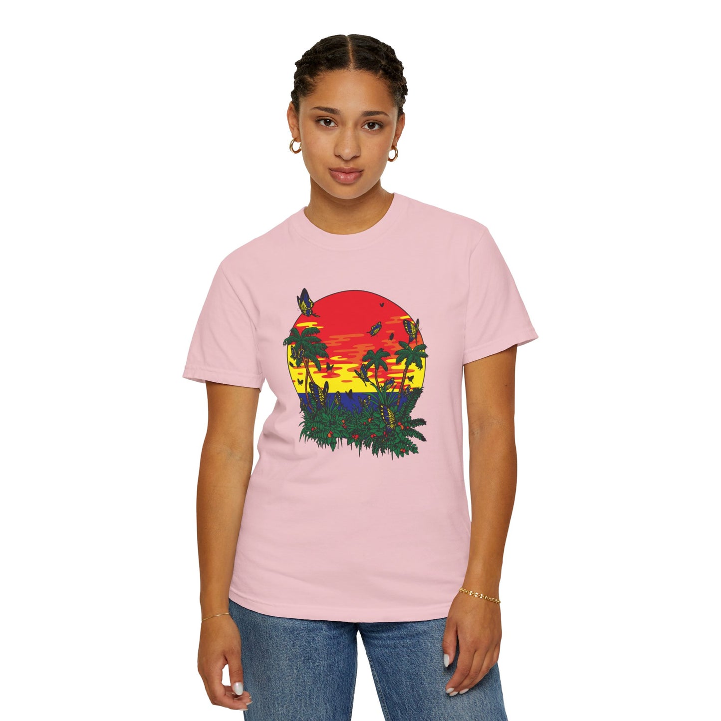 Palm Trees Island Summer Trendy Tee Sunshine Days Ice Cream Summer Camp Beachcombing Anchor Unisex Heavy Cotton T-Shirt