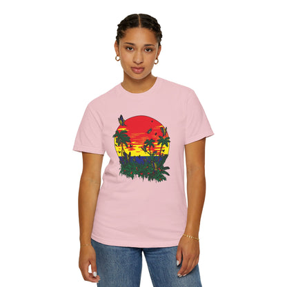 Palm Trees Island Summer Trendy Tee Sunshine Days Ice Cream Summer Camp Beachcombing Anchor Unisex Heavy Cotton T-Shirt