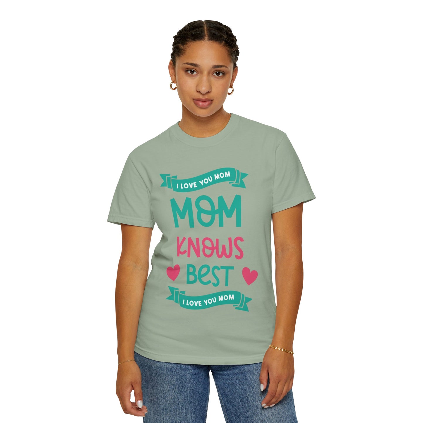 Mom Knows Best Strong Motherhood Heartfelt Guidance Tee Nurturing Knowledge Unisex Heavy Cotton T-Shirt