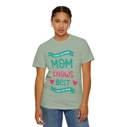 Mom Knows Best Strong Motherhood Heartfelt Guidance Tee Nurturing Knowledge Unisex Heavy Cotton T-Shirt