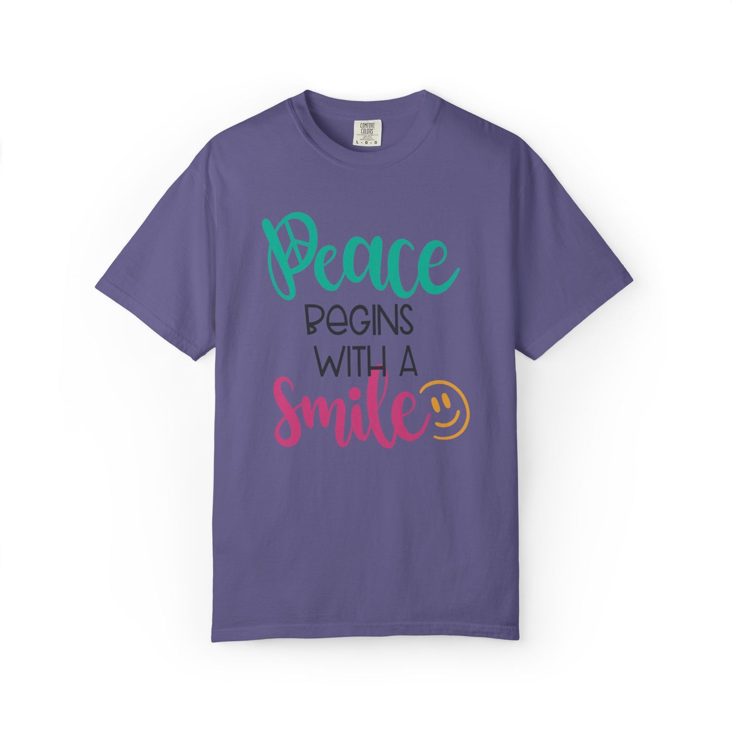 Peace Begins With A Smile Kindness Heartfelt Compliments Tee Thoughtful Gestures Love-Inspiration Unisex Heavy Cotton T-Shirt