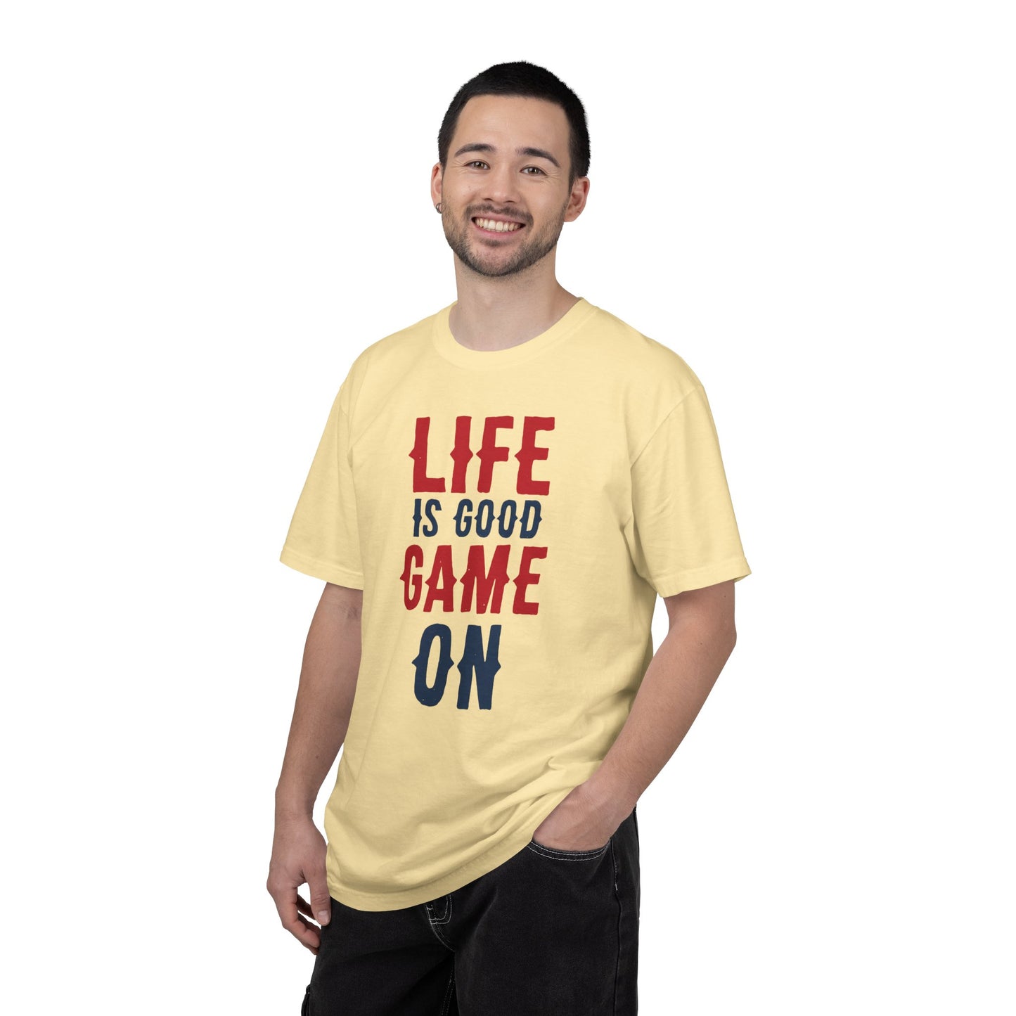 Life Is Good Game On Baseball Player Grand Slam Performers Tee Infield Magicians Batting Champions Unisex Heavy Cotton T-Shirt
