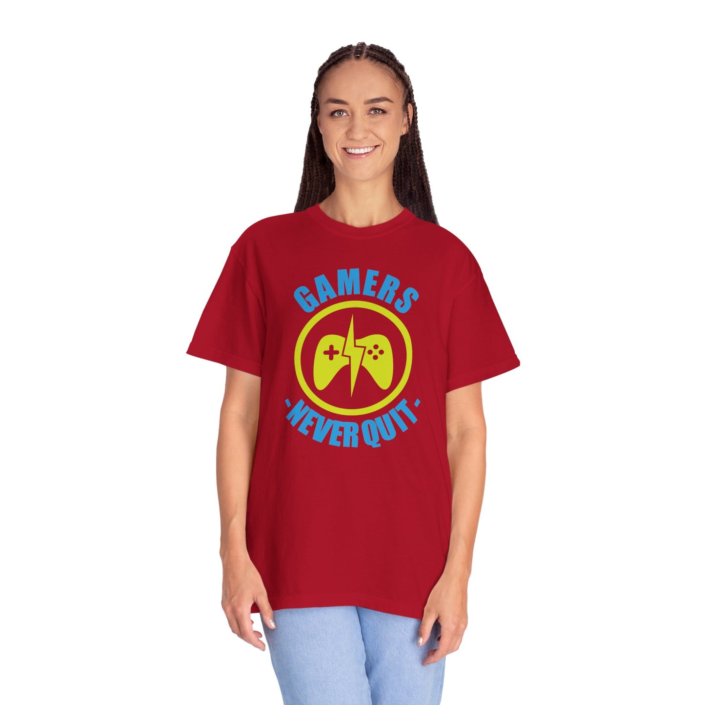 Inspirational Gamers Never Quit Virtual Immortality Forever A Gamer Immortalized In Pixels Unisex Heavy Cotton T-Shirt