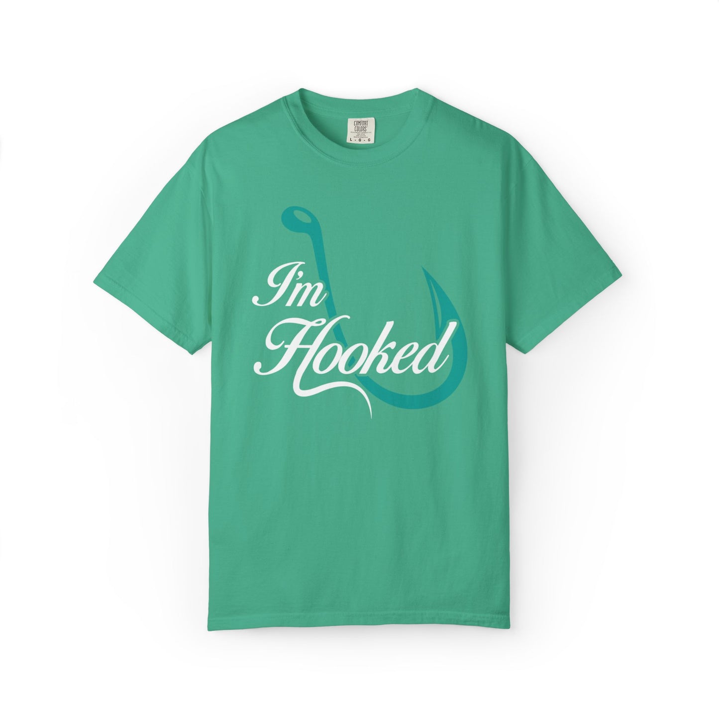 Funny I’m Hooked Rod and Reel Tackle Box Catch Of The Day Sarcastic Fishing Adventure Unisex Heavy Cotton T-Shirt