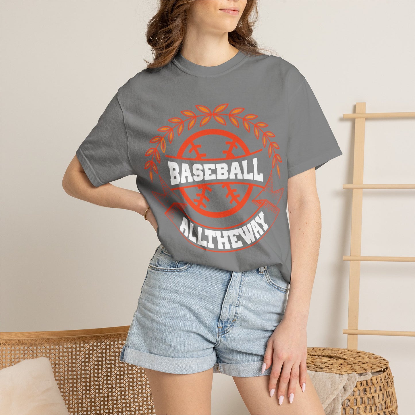 Funny Baseball All The Way Athletic Sarcastic Enthusiasm Pitcher Fastball Sports Loyalty  Unisex Heavy Cotton T-Shirt