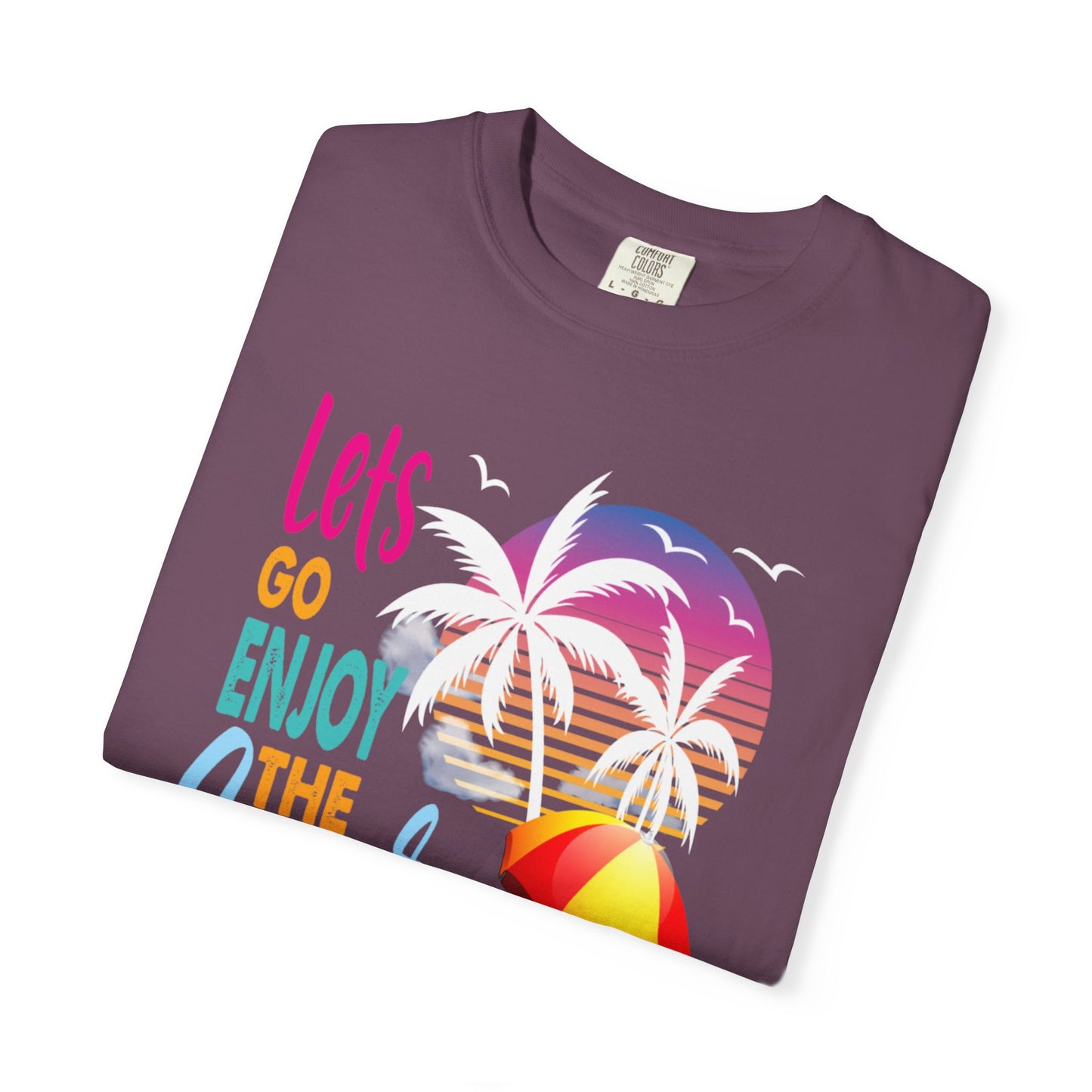 Exciting Lets Go Enjoy The Summer Party Summer Adventure Camp Beach Days Ice Cream Road Trips Unisex Heavy Cotton T-Shirt