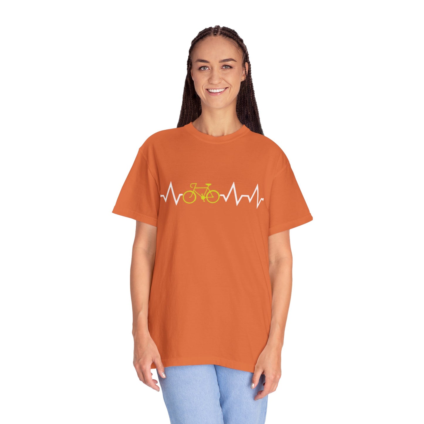 Funny Cycle Heart Beat Cycle Enthusiasm Pedal power Sarcastic Two Wheeled Adventures Unisex Heavy Cotton T-Shirt