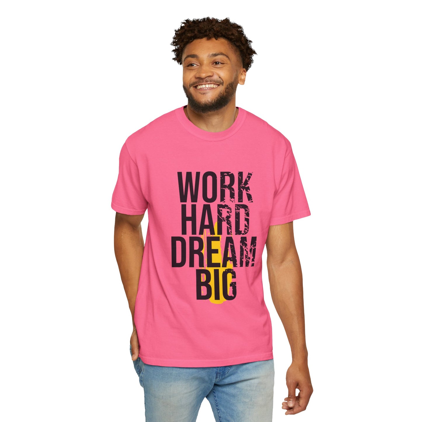 Work Hard Dream Big Creativity Imagination Tee Determination Reach For The Stars Unisex Heavy Cotton T-Shirt