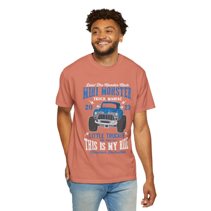 Funny Mini Monster Truck Manic Speed Truck Power Sarcastic Extreme Adventure Four-Wheel Drive Unisex Heavy Cotton T-Shirt