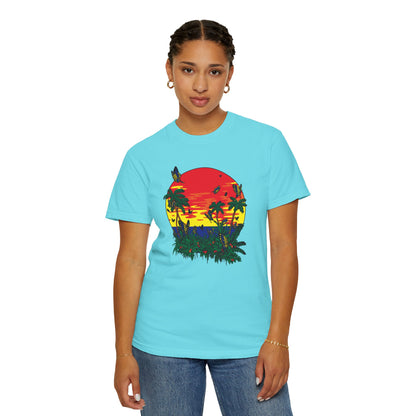 Palm Trees Island Summer Trendy Tee Sunshine Days Ice Cream Summer Camp Beachcombing Anchor Unisex Heavy Cotton T-Shirt