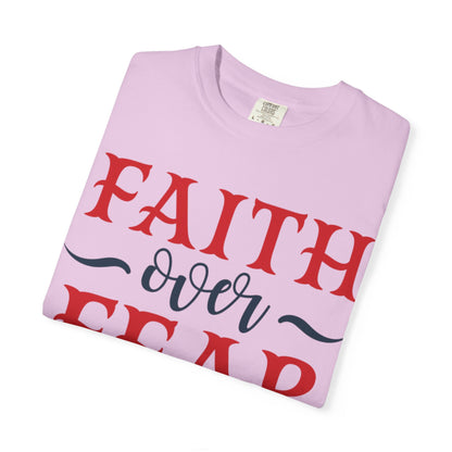 Faith Over Fear Stop Wishing Start Doing Action Goal Setting Modern Tee Achievement Self-Improvement Unisex Heavy Cotton T-Shirt