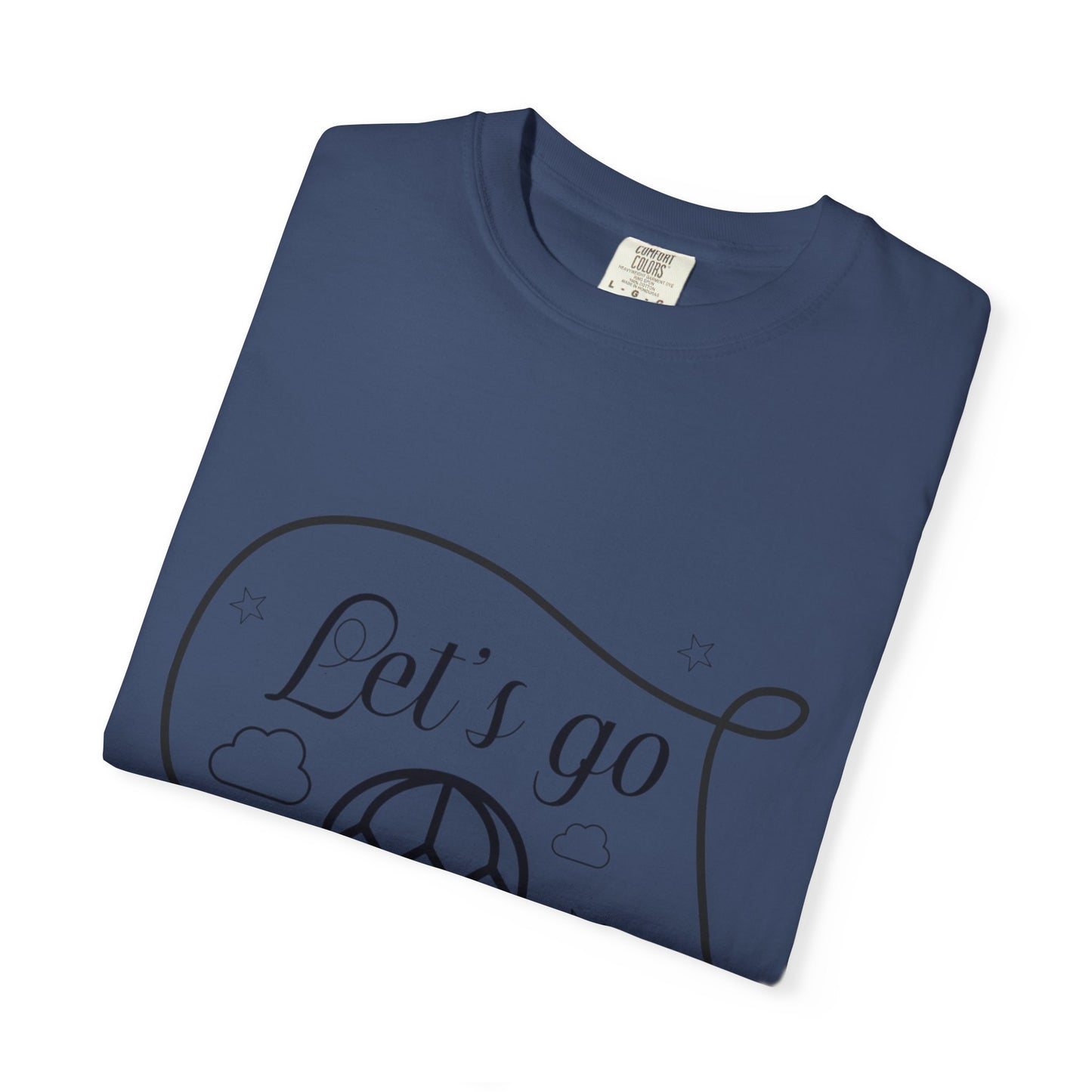 Let’s Go On An Adventure Nature Exploration Bonfire Travel Lovers Tee Freedom Hot Air Balloon Unisex Heavy Cotton T-Shirt