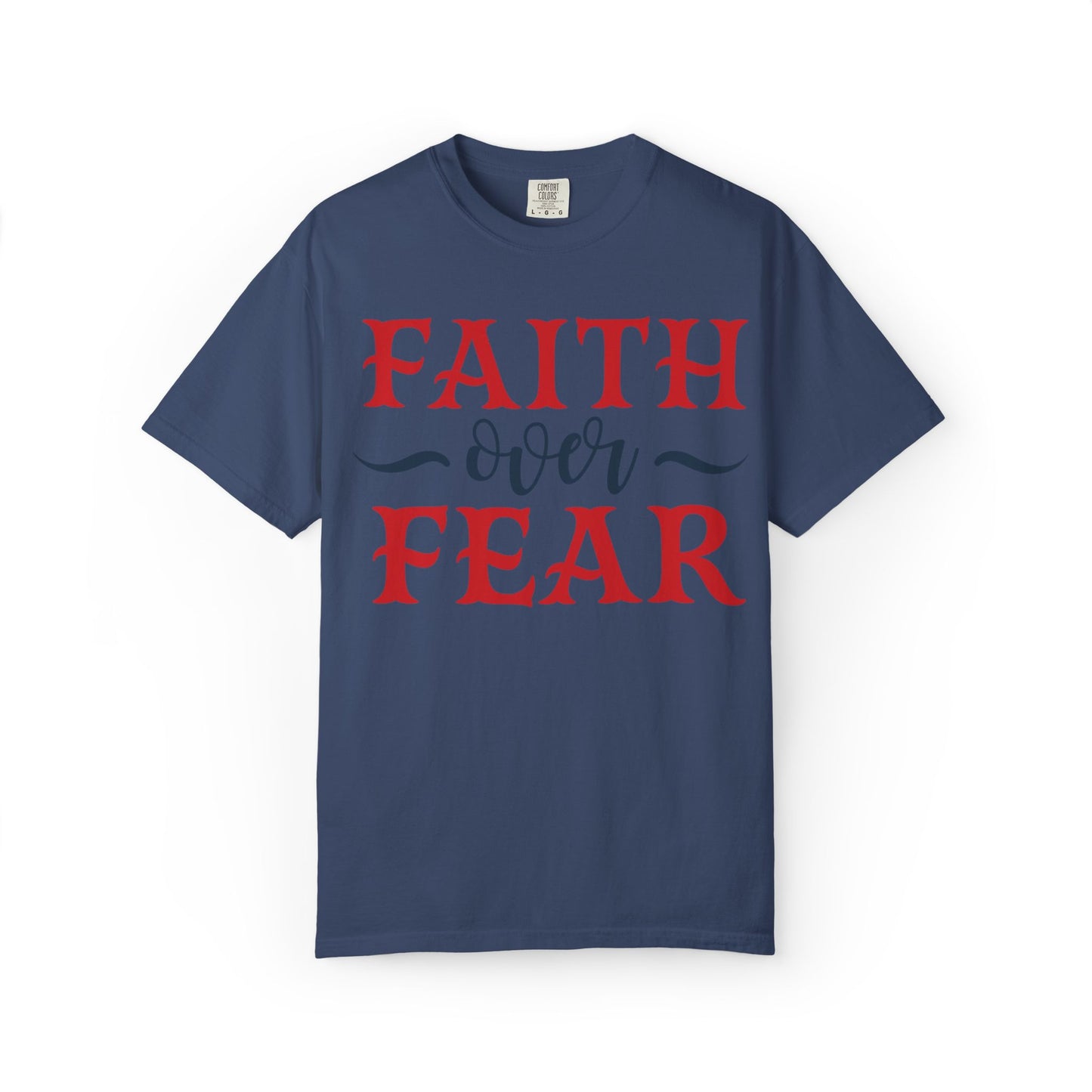 Faith Over Fear Stop Wishing Start Doing Action Goal Setting Modern Tee Achievement Self-Improvement Unisex Heavy Cotton T-Shirt