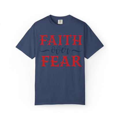 Faith Over Fear Stop Wishing Start Doing Action Goal Setting Modern Tee Achievement Self-Improvement Unisex Heavy Cotton T-Shirt