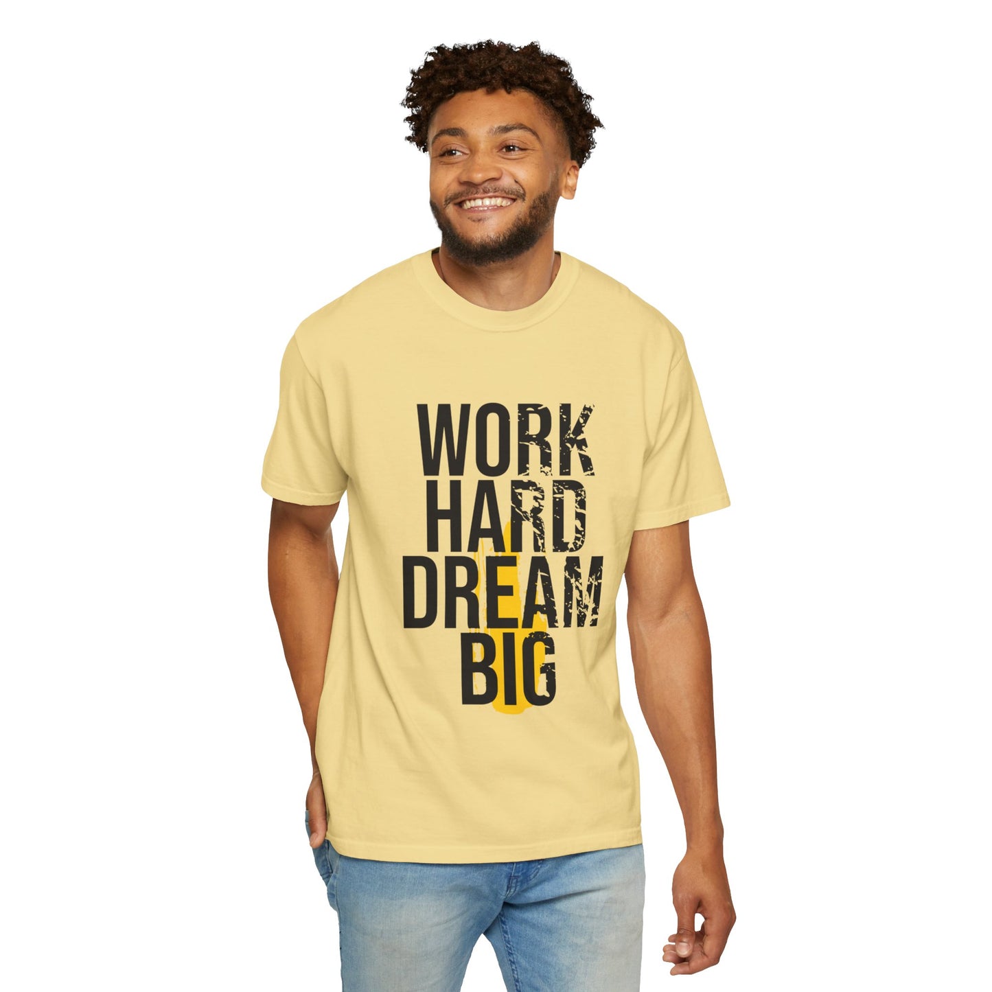 Work Hard Dream Big Creativity Imagination Tee Determination Reach For The Stars Unisex Heavy Cotton T-Shirt