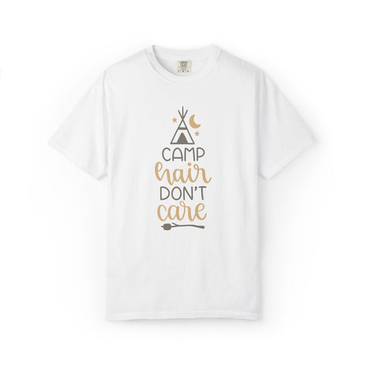Camp Hair Don’t Care Adventure Mountain Tee Fun Activities Unisex Heavy Cotton T-Shirt