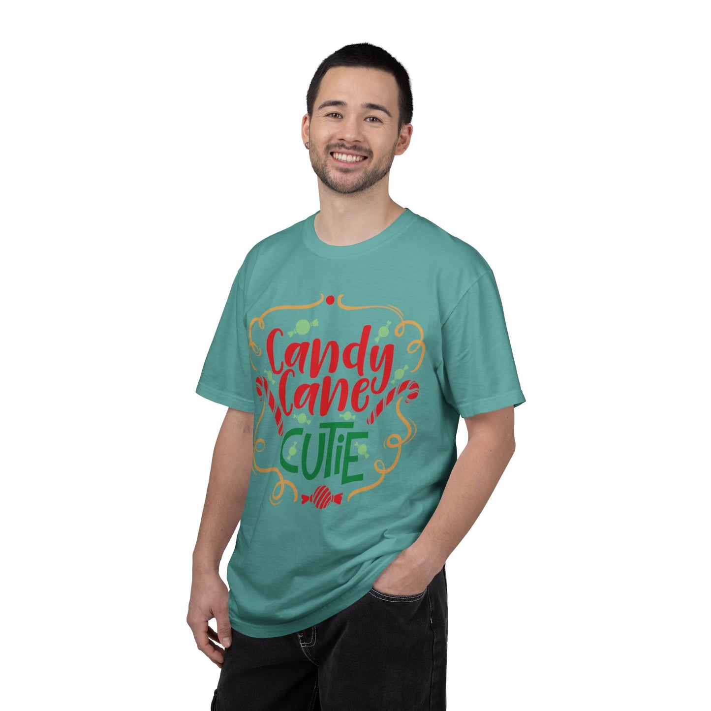 Candy Cane Cutie Enjoying Tee Tiny Helpers Jingle Bell Bling Festival Season Merry Christmas Unisex Heavy Cotton T-Shirt