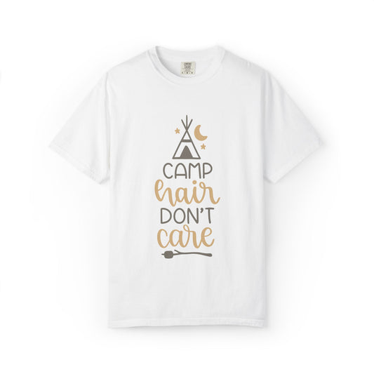 Camp Hair Don’t Care Adventure Mountain Tee Fun Activities Unisex Heavy Cotton T-Shirt