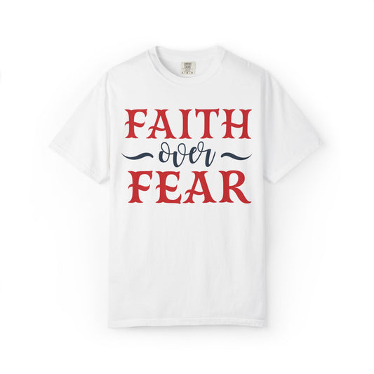 Faith Over Fear Stop Wishing Start Doing Action Goal Setting Modern Tee Achievement Self-Improvement Unisex Heavy Cotton T-Shirt