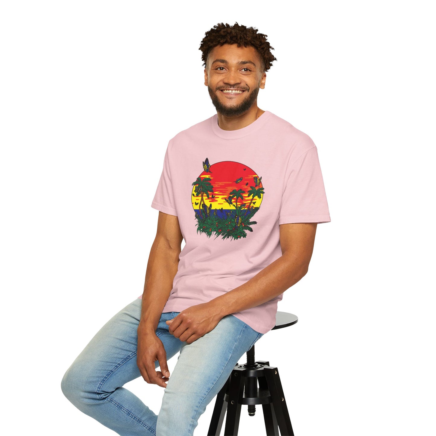 Palm Trees Island Summer Trendy Tee Sunshine Days Ice Cream Summer Camp Beachcombing Anchor Unisex Heavy Cotton T-Shirt